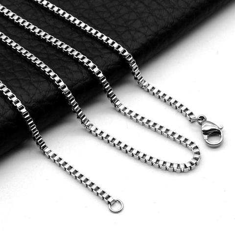 Collar de cadena de acero inoxidable para hombre y mujer, accesorios de cadenas de eslabones de 1,5mm, 2mm, 2,5mm y 3mm ► Foto 1/4