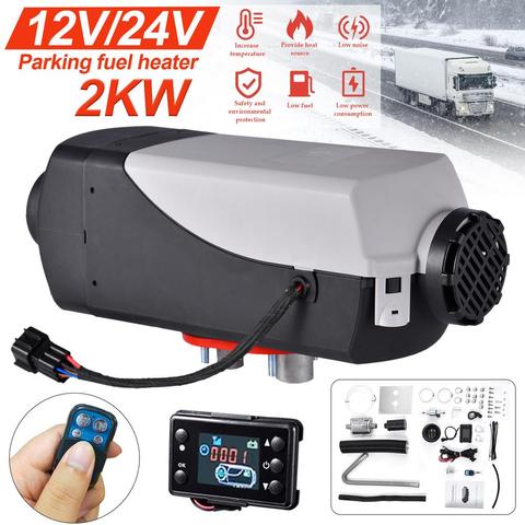 2KW calentador de coche 12V /24 V aire calentador diesel aparcamiento calentador de LCD Monitor W/Control remoto para caravana autocaravana, remolque camiones barco ► Foto 1/6