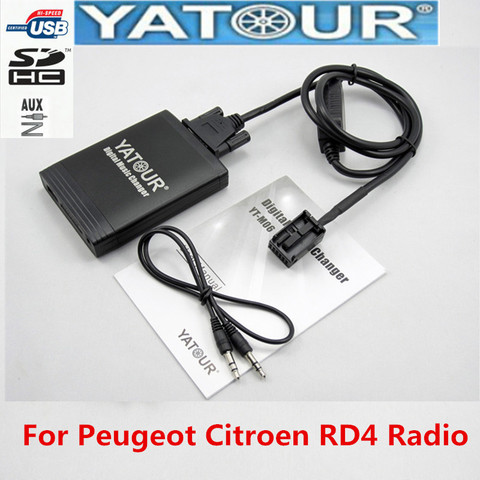 Yatour para Peugeot 307 de 407 de 807 C4 C5 USB MP3 adaptador de Radio Bluetooth de música Digital cambiador de YT-M06 AUX Citroen C2 c3 C4 C5 C8 ► Foto 1/6