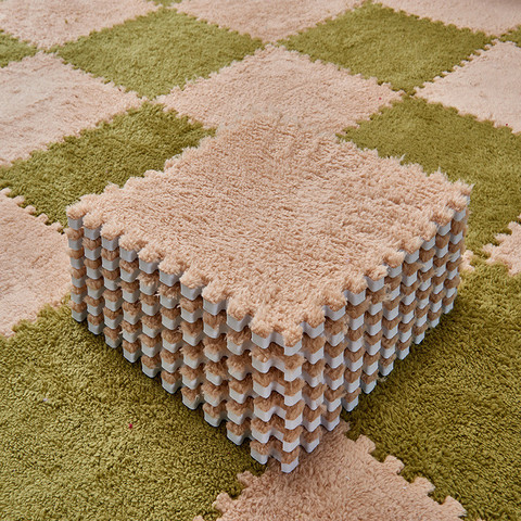 Alfombras plegables para sala de estar, alfombra suave de felpa para escalada, antideslizante, rosa, peluda ► Foto 1/6