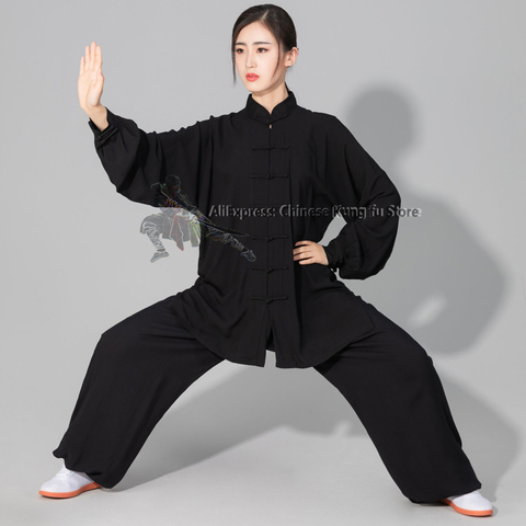 Traje de algodón suave para hombre y mujer, Tai chi, Kung fu, uniforme de Wushu, chaqueta de Wing Chun, Pantalones ► Foto 1/6