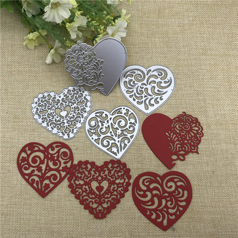 4 unids/set de amor de Metal de corte muere plantillas para bricolaje Scrapbooking decorativo Manualidad en relieve de corte de plantilla ► Foto 1/4