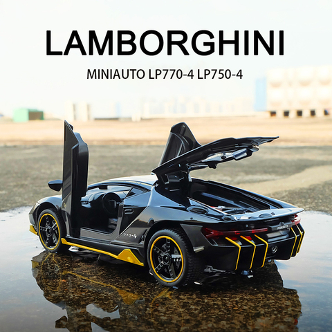 Lamborghinis-coche deportivo de aleación LP770 750 para niños, coche de carreras con sonido fundido a presión, cola de elevación ► Foto 1/6