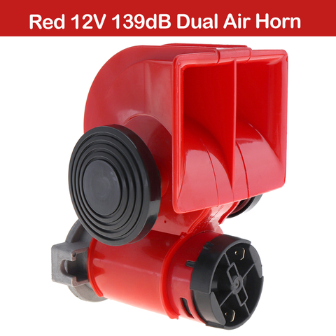 12V 136db rojo bocina en forma de caracol para coche Auto compacto bocina de aire 136db Super fuerte de la motocicleta del coche camión barco yate SUV coches de 12V ► Foto 1/6