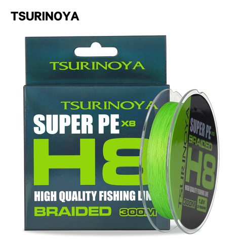 TSURINOYA-línea de pesca trenzada de 8 hebras, sedal de PE de 300m, H8, 16LB, 22LB, 25LB, 30LB, 40LB, 45LB, 50LB, fundición larga, aparejos de 8 tejidos lisos ► Foto 1/6