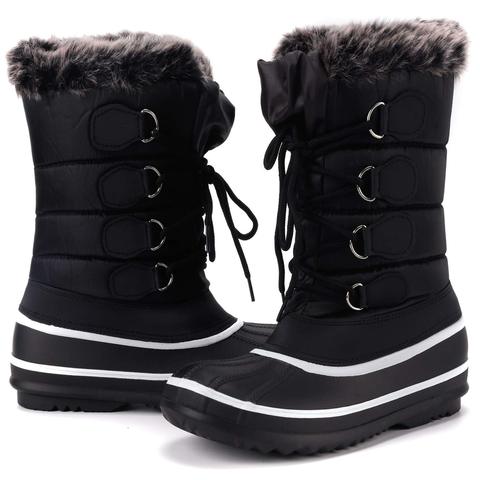 KushyShoo botas De invierno impermeables para Mujer botas De nieve con aislamiento cálido botas De exterior Zapatos De Mujer ► Foto 1/5