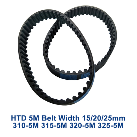 Correa de distribución HTD 5M C = 310/315/320/325 de ancho, 10/1215/20/25mm, dientes 62 63 64 65 HTD5M, Correa sincrónica 310-5M 315-5M 320-5M M 325-5M ► Foto 1/6