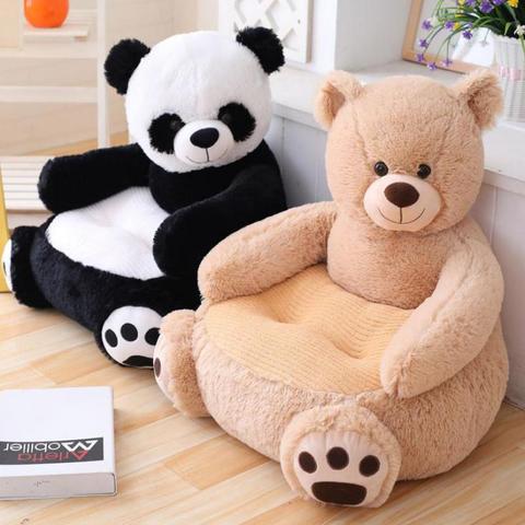 Funda de sofá con dibujos animados para niños, asiento de felpa, cómodo, Animal, oso, Panda, silla portátil para bebé, regalos para niños sin interior ► Foto 1/6