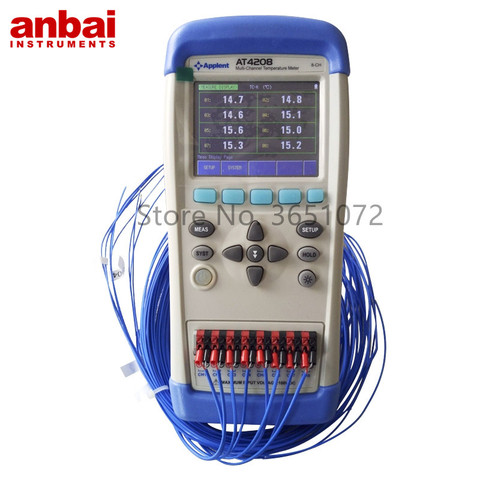 Anbai AT4208/AT4204/AT4202 registrador de datos de temperatura multicanal con pantalla de TFT-LCD de 3,5 pulgadas ► Foto 1/6