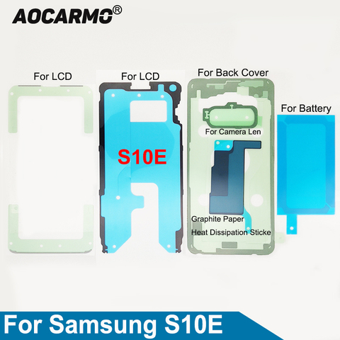 Aocarmo-cinta adhesiva para pantalla LCD de Samsung Galaxy S10E, conjunto completo de SM-G9700, cubierta trasera de batería, Marco, lente de cámara, pegatina, pegamento ► Foto 1/6