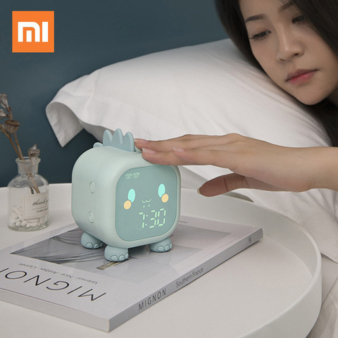 Xiaomi-reloj despertador Led de dibujos animados para niños, con Control de voz, temporizada luz nocturna, para entrenamiento de sueño y escritorio, con pantalla de temperatura ► Foto 1/6