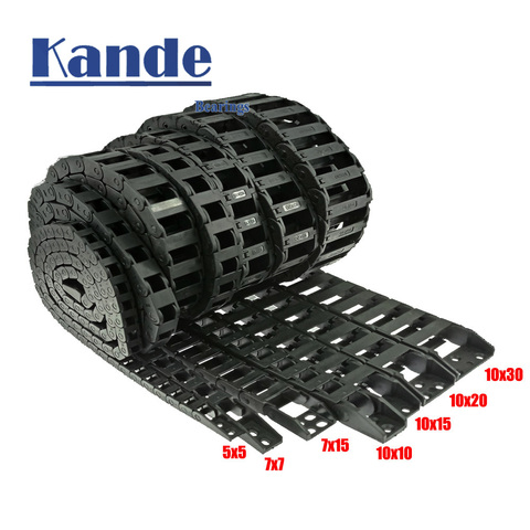 Cable de transporte de cadena con conectores de extremos para máquina de grabado de impresora 3D CNC, 5x5, 7x7, 10x10, 10x15, 10x20, 10x30, L1000mm ► Foto 1/6