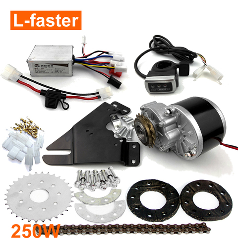 L-más rápido 250W eléctrico bicicleta Derailleur Kit de conversión para el lado izquierdo coche eléctrico barato Kit de freno V bicicleta ► Foto 1/6