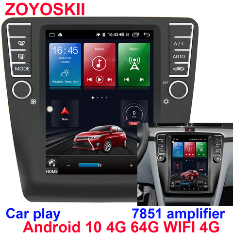 Radio Multimedia con GPS para coche, Radio con Android de 10,4 pulgadas, navegador, pantalla Vertical, carplay, estilo Tesla, para Skoda Octavia 2003-2012 ► Foto 1/6