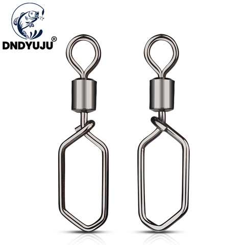 DNDYUJU-Pin de presión enganchado de 20 piezas, barril de pesca de acero inoxidable, broches giratorios de seguridad, gancho, accesorios de señuelo, conector a presión ► Foto 1/5