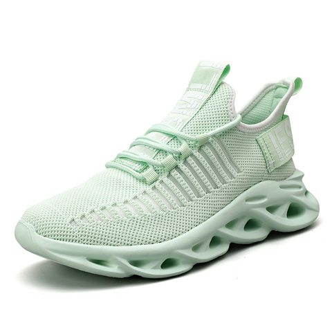 Zapatillas deportivas transpirables de malla verde fluorescente para hombre, deportivas suaves y ligeras para correr, Unisex, talla grande 46 ► Foto 1/6