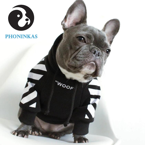 Francés Bulldog perro Retro Sudadera con capucha para perros Adidog invierno cálido polar dentro de ropa para mascotas ropa de sudadera a rayas Pugs cachorro ropa chaqueta ► Foto 1/6