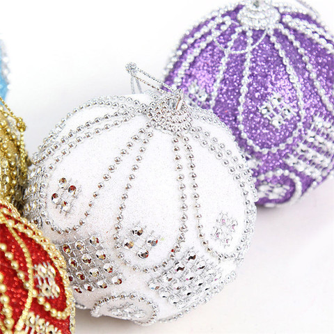 2022 nuevo bolas de Navidad 8CM 1PC Rhinestone adornos con brillos bolas de Navidad adorno de decoración de árbol de Navidad 0822 #30 ► Foto 1/6