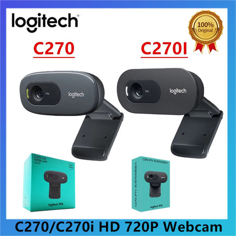 Cámara Web Original Logitech C270/C270i HD 720p HD con micrófono incorporado, cámara Web USB 2,0, cámara Web de unidad gratuita para PC, cámara de Chat Web ► Foto 1/6