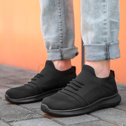 Zapatillas de verano para hombre, zapatos antideslizantes informales para caminar, calzado liviano de punto, zapatos transpirables, Calcetines antideslizantes, talla grande 50 ► Foto 1/6