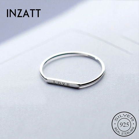 INZATT-Anillo de amor con letras de Plata de Ley 925 auténtica para mujer, joyería fina minimalista para fiesta, accesorios geométricos 2022 ► Foto 1/5