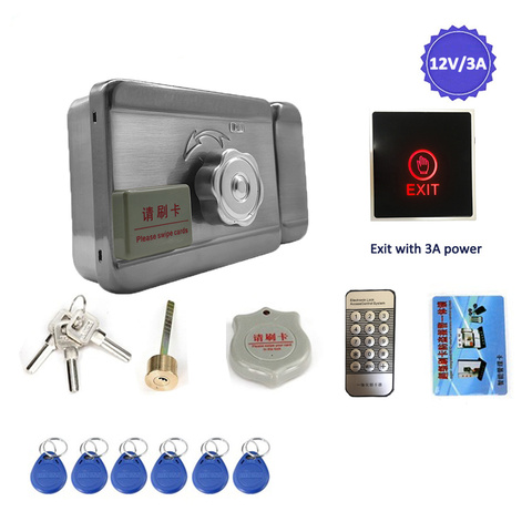 Dragonsview-cerradura electrónica de 12V/3A, botón de salida, bloqueo eléctrico de desbloqueo para sistema de Control de acceso de puerta ► Foto 1/4