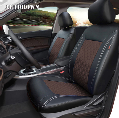 AUTOROWN-Fundas de asiento de cuero PU para automóvil, cubiertas universales para automóvil, impermeables, para Toyota Lada, Kia, Hyundai, Lexus, Renault, BMW ► Foto 1/6