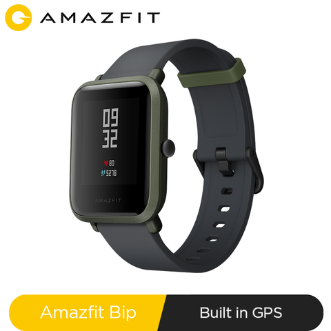 Amazfit-Reloj inteligente Bip dispositivo resistente al agua IP68, con GPS, Bluetooth, recordatorio de llamadas y monitor de frecuencia cardíaca deportivo, alarma de vibración y aplicación MiFit ► Foto 1/5