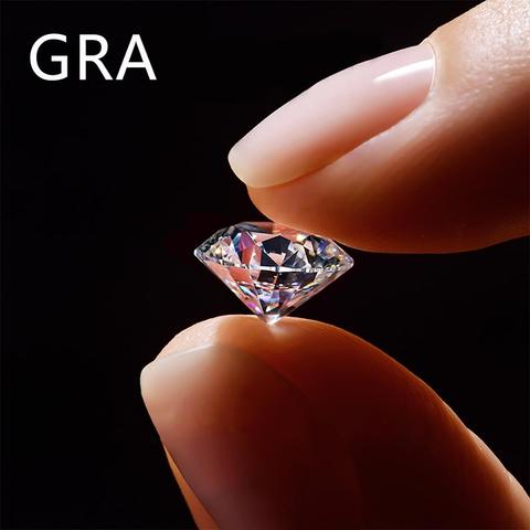 Gema de moissanita 100%, piedra suelta auténtica, 2ct, 8MM, Color D, VVS1, excelente corte para anillo de diamante con certificado GRA ► Foto 1/6