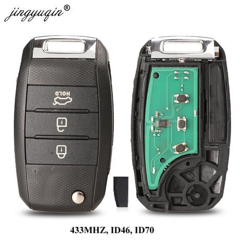 Jingyuqin 3 botón Flip remoto llave de coche 433MHZ ID46 ID70 Chip para Kia K5 Sorento Sportage 2013 de 2014 a 2015 sin llave Fob ► Foto 1/5