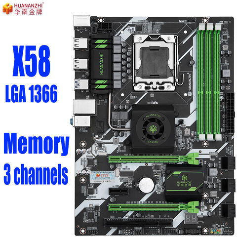 HUANANZHI-memoria de la placa base X58 LGA 1366, 3 canales LGA1366, compatible con REG ECC DDR3 y procesador xeon, USB 3,0, AMD Serie RX ► Foto 1/5