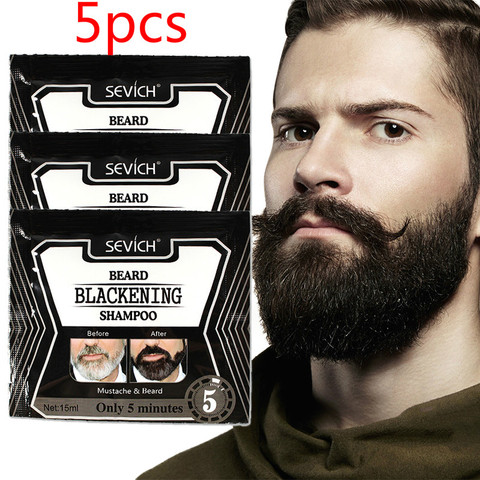 Colorante eficiente para la barba para hombre, 5 uds., 5 minutos, champú nutritivo para la barba, tinte Natural para el cabello más rápido ► Foto 1/6