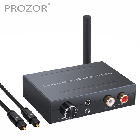 Prozor-Convertidor de Audio analógico Digital 192kHz, convertidor Bluetooth DAC, entrada Coaxial óptica RCA, adaptador de salida de Audio de 3,5mm ► Foto 1/6