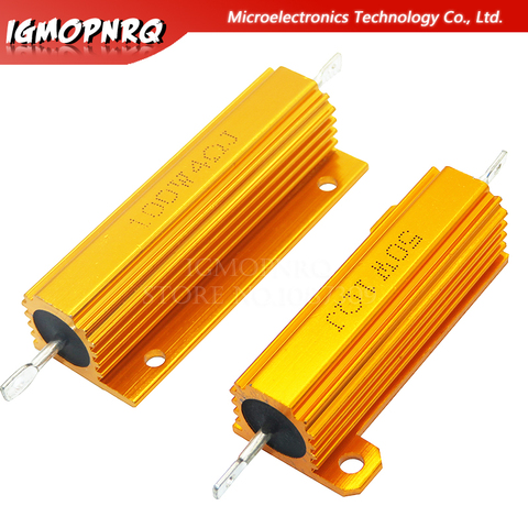 50W 100W de aluminio de potencia carcasa de Metal resistencia bobinada 0,01 ~ 100K 0,05 0,1 0,5 1 2 6 8 10 20 200 500 1K 10K ohm resistencia ► Foto 1/2