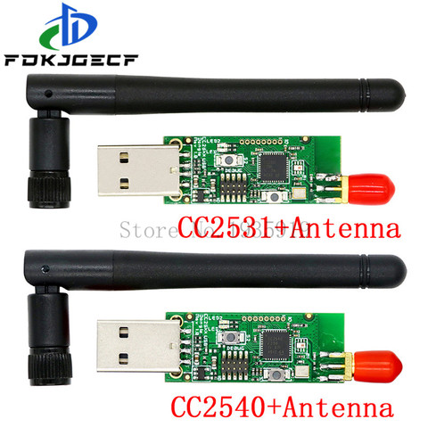 Zigbee-placa de circuito impreso, Analizador de Protocolo de paquete, interfaz USB, Dongle, módulo de paquete de captura + antena, inalámbrico, CC2531, CC2540 ► Foto 1/4