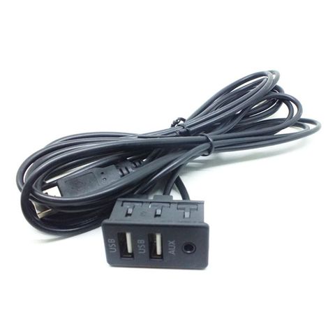 Adaptador de Cable de extensión para salpicadero de coche, Panel de puerto USB Dual, AUX, montaje empotrado, 1,5 M ► Foto 1/5