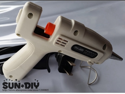 Pistola de pegamento de fusión en caliente para manualidades, producto artesanal hecho a mano, cómodo de usar para costura, color blanco, 20W, envío gratis ► Foto 1/1