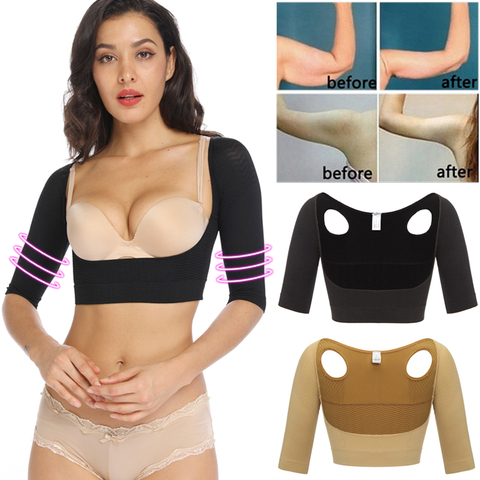 La parte superior del brazo Shaper mujer delgado de compresión Shapewear manga cuerpo Shaper postura jorobada Corrector tops de soporte ► Foto 1/6