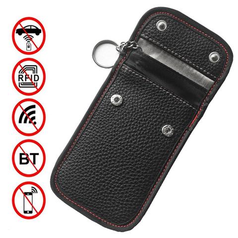 Funda de almacenamiento de llaves de coche, bloqueador de señal RFID, bolsa de bloqueo de señal, antihacking funda protectora, herramienta llave del coche de bolsillo ► Foto 1/6