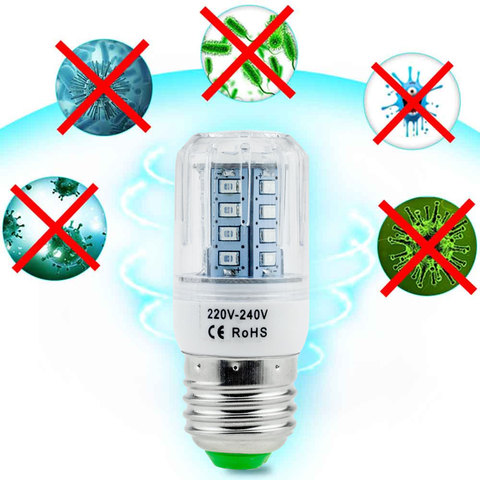 Bombilla LED UVC E27, lámpara UV, 30LED, E26, E14, B22, luz de desinfección, luz ultravioleta bactericida de esterilización ► Foto 1/6