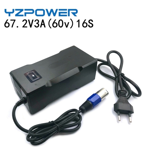 YZPOWER-cargador de batería de litio inteligente para patinete eléctrico, 67,2 V, 3A, una rueda, para batería de 60V ► Foto 1/6