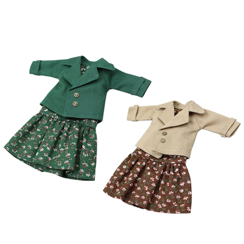 ICY DBS-traje de muñeca con articulación de muñeca Blyth, vestido marrón y chaqueta verde pequeño ► Foto 1/5