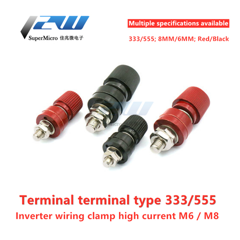 2 uds. Bloque de terminales de corriente grande 333/555 M6 / M8 6 / 8mm Abrazadera para cableado, empalme de resistencia a altas temperaturas ► Foto 1/6