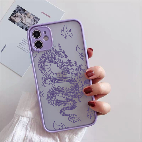 Remazy-funda con diseño de Animal dragón para iPhone, funda transparente resistente, mate, para iPhone 12, 11 Pro, XS, MAX, X, 7, XR, SE20, 8, 6Plus ► Foto 1/6