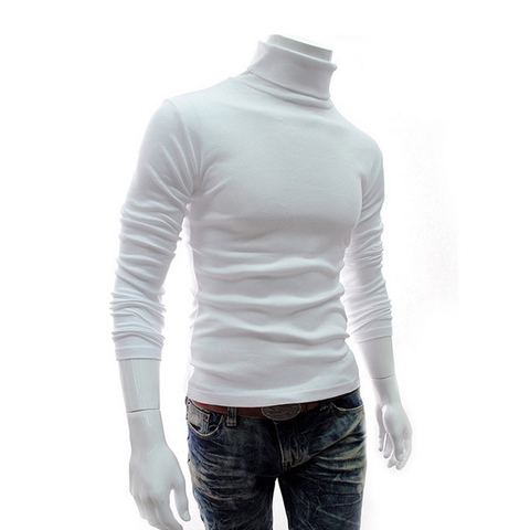 Suéteres de cuello alto para Hombre, ropa de punto de algodón, color blanco, XXXL, 50, invierno, 2022 ► Foto 1/6