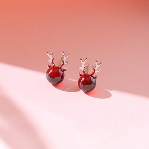 Rinhoo-pendientes de Navidad con forma de copo de nieve de estrás, joyería con diseño de alce, para mujeres ► Foto 1/6