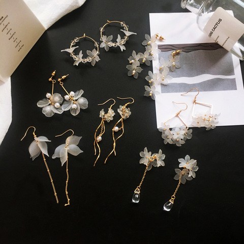 Pendientes bohemios hechos a mano de nueva flor para mujer, aretes colgantes largo de moda para mujer, aretes de cristal para boda, joyería para fiesta 2022 ► Foto 1/5