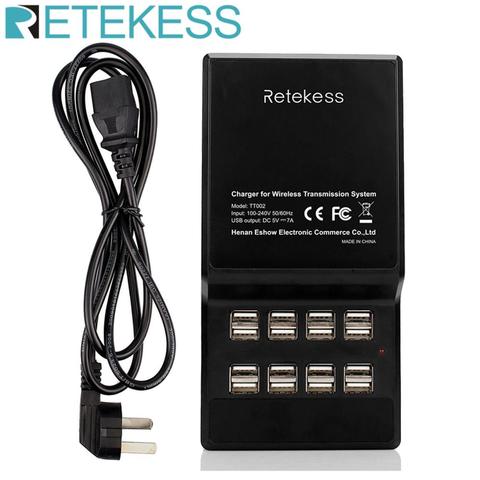 RETEKESS-Base de carga USB TT002, 16 puertos, 35W, CC, 5V, 7A, Base de carga USB, fusible de repuesto incorporado para sistema de guía de viaje inalámbrico ► Foto 1/6
