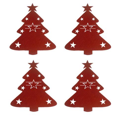 Bolsa de cuchillos de árbol de Navidad, soporte de cubiertos exclusivo y exquisito, organizador para Año Nuevo, decoración festiva para mesa de casa, 4 Uds. ► Foto 1/6