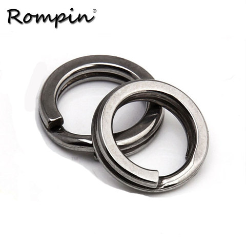 Rompin 50 unids/lote de anillos planos divididos de acero inoxidable para Señuelos de Pesca, manivela, cebo duro, herramientas de pesca de carpa, doble bucle ► Foto 1/1